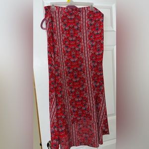 Tropical Floral Wrap Skirt